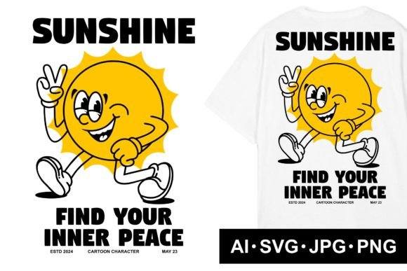 Reviewing the Cartoon Character of Sun for Embroidery